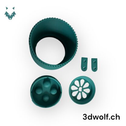 Blumentopf_Wandhalterung_twist_gruen_matt_komplett