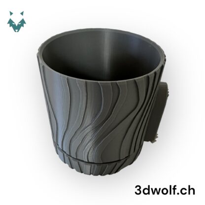 Blumenvase_Wandhalterung_grau_geschwungene_linien_komplett