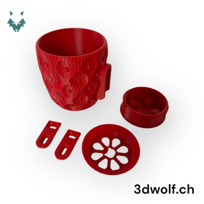 Blumenvase_Wandhalterung_rot_Erdbeere_einzeln